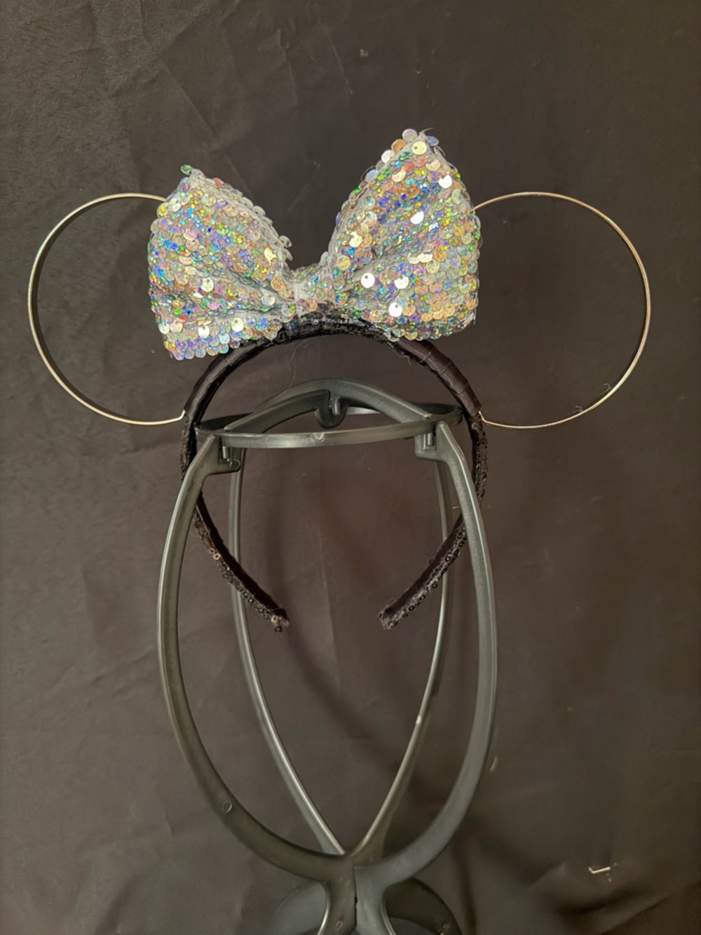 Sequin Iridescent Bow Minnie Mouse Ear Headband